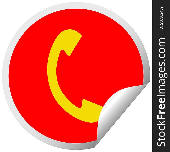 Circular Peeling Sticker Cartoon Telephone Handset