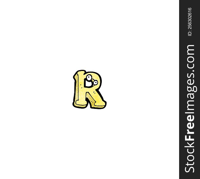 cartoon letter r with eyes