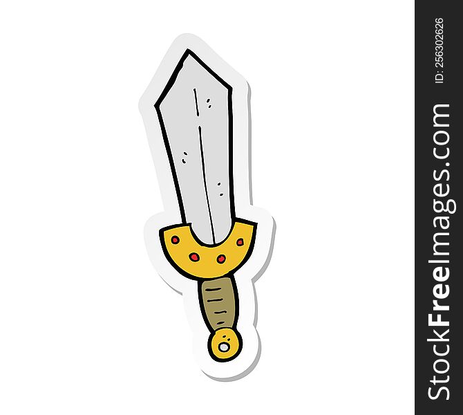 Sticker Of A Cartoon Viking Sword
