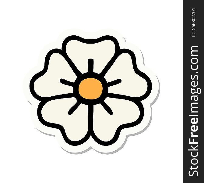 Tattoo Style Sticker Of A Flower