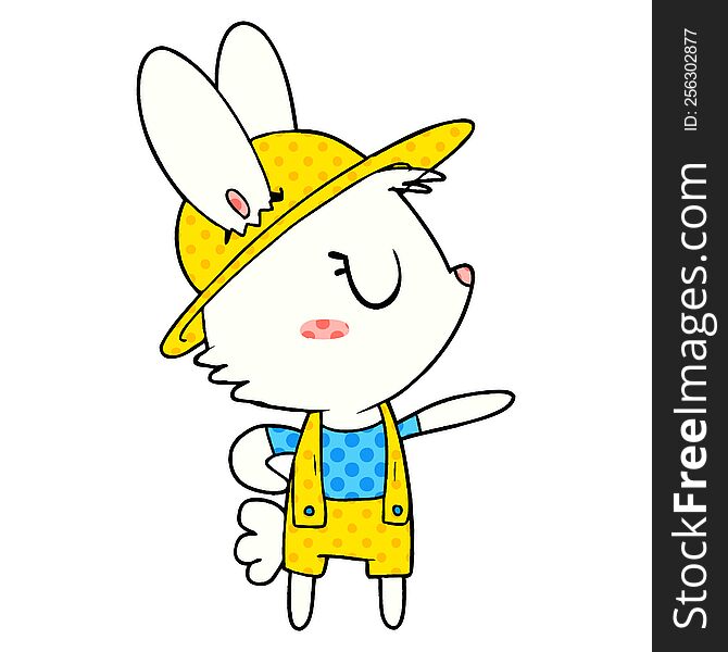 cartoon rabbit construction worker. cartoon rabbit construction worker