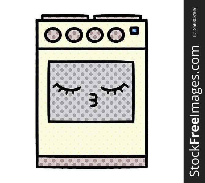comic book style cartoon of a kitchen oven