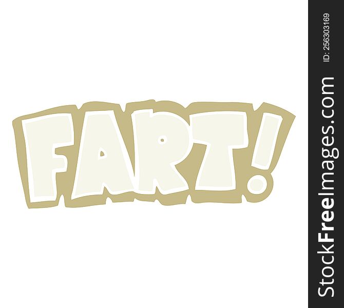 Flat Color Illustration Of A Cartoon Fart Symbol
