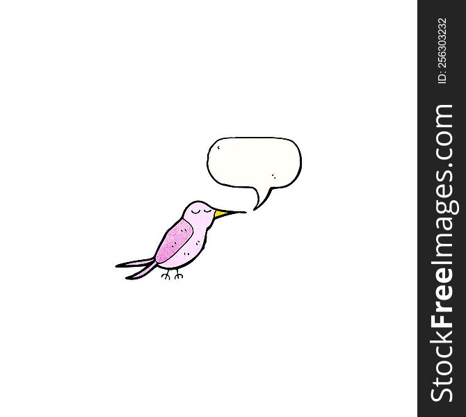 cartoon hummingbird with speech bubble