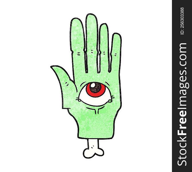Textured Cartoon Spooky Eye Hand