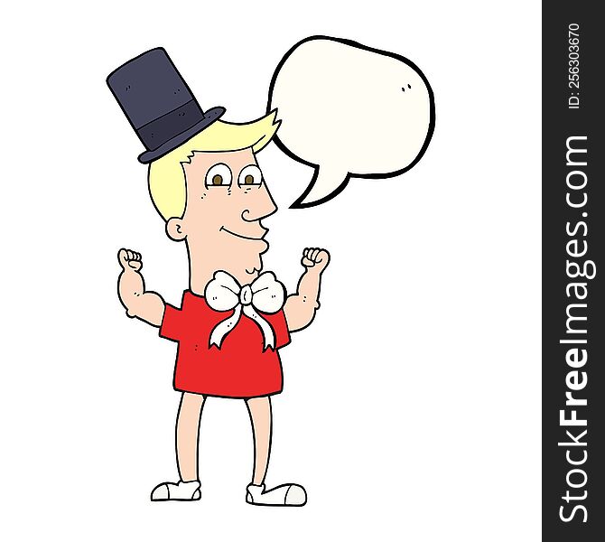 Speech Bubble Cartoon Celebrating Man