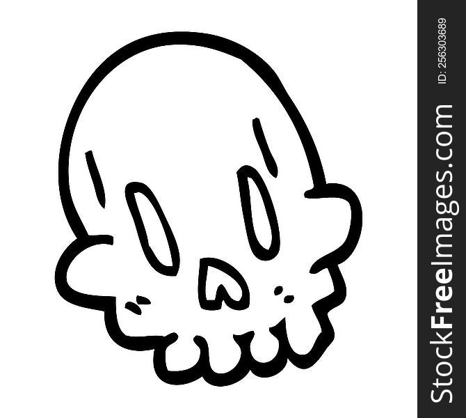 Line Drawing Cartoon Funny Skull