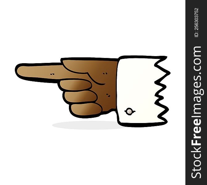 cartoon pointing  hand symbol