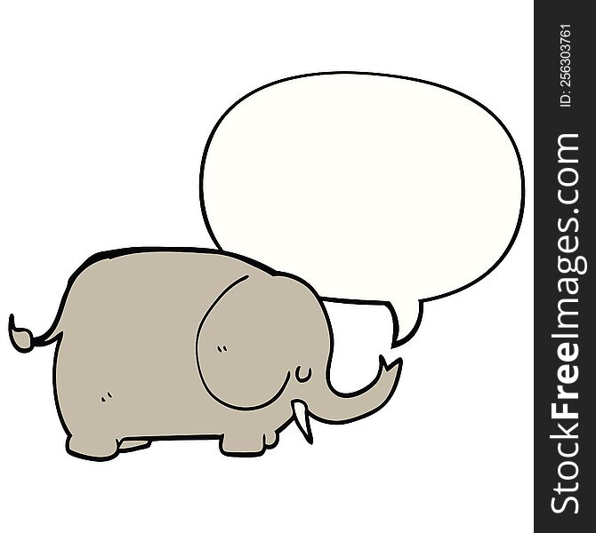Cartoon Elephant And Speech Bubble