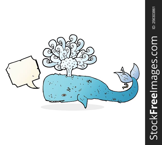 cartoon whale with speech bubble