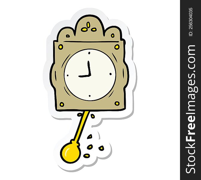 sticker of a cartoon ticking clock