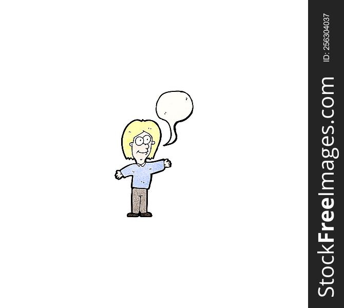 cartoon person with speech bubble