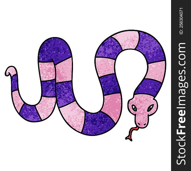 hand drawn quirky cartoon snake. hand drawn quirky cartoon snake