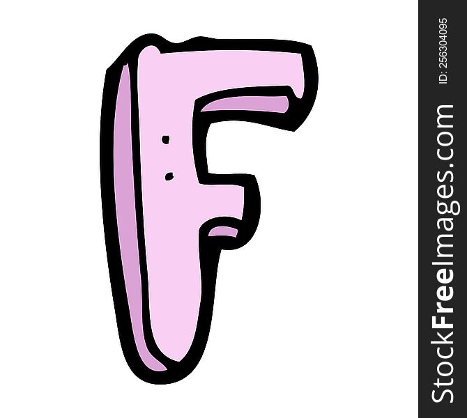 cartoon letter F