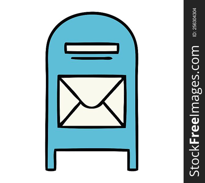 cute cartoon of a mail box. cute cartoon of a mail box