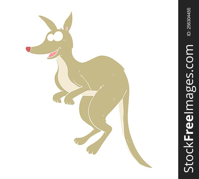 Flat Color Illustration Of A Cartoon Kangaroo