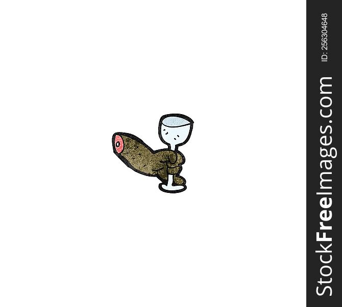 Cartoon Arm Holding Wine Glass