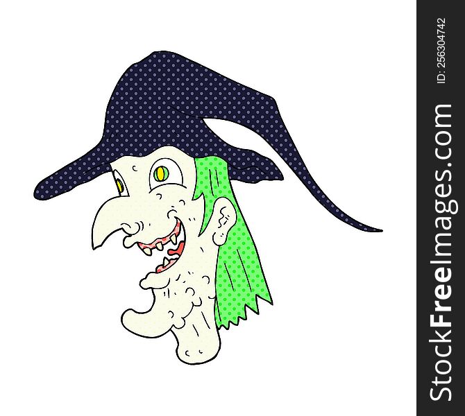 freehand drawn cartoon cackling witch