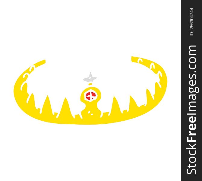 Flat Color Illustration Of A Cartoon Tiara