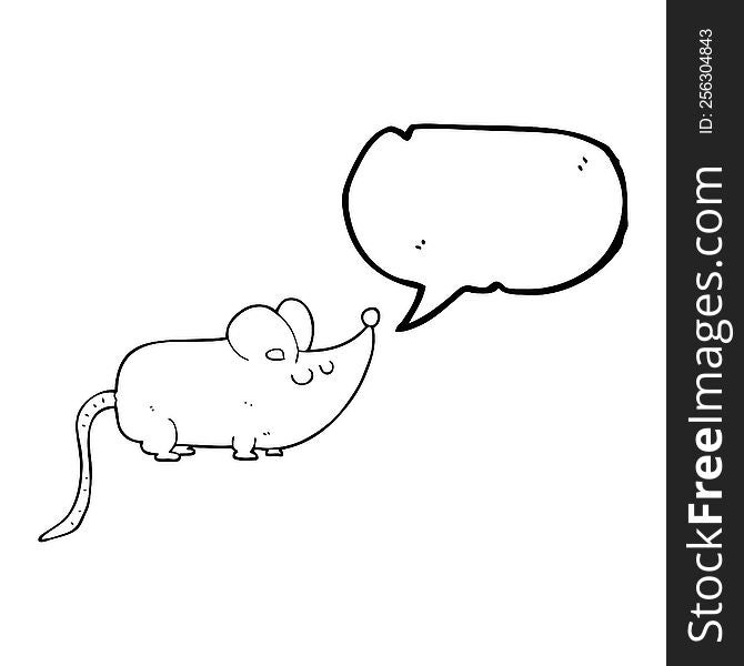 Cute Speech Bubble Cartoon Mouse