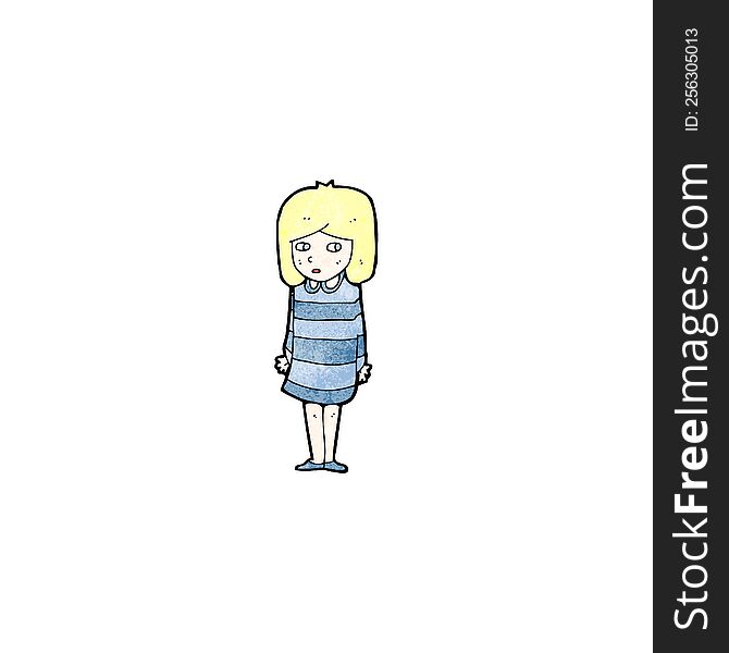 cartoon worried blond girl