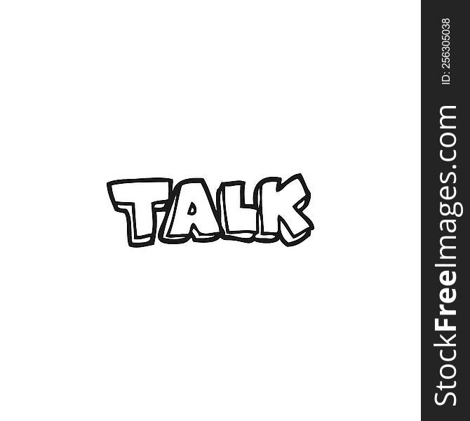 black and white cartoon talk symbol