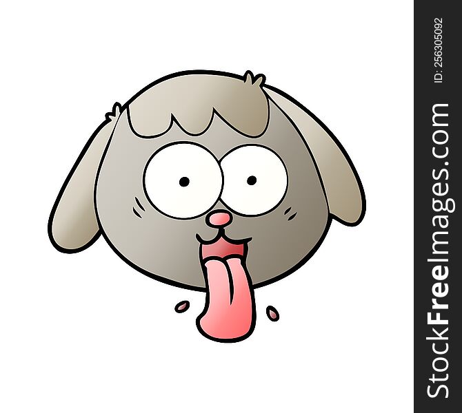 cartoon dog face panting. cartoon dog face panting