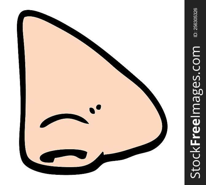 hand drawn doodle style cartoon nose