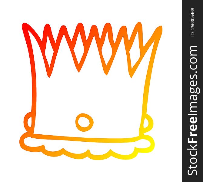 Warm Gradient Line Drawing Cartoon Silver Crown