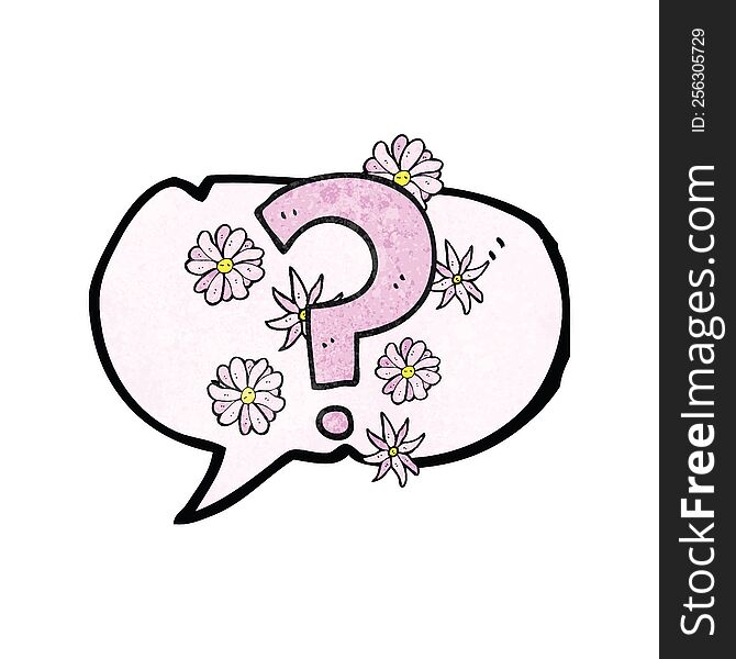 freehand drawn texture speech bubble cartoon question mark