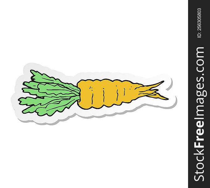 Sticker Of A Cartoon Carrot