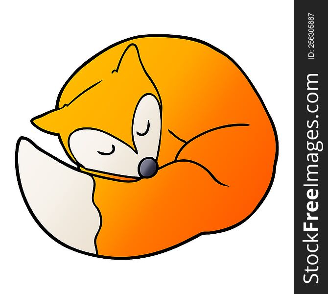 cartoon sleeping fox. cartoon sleeping fox