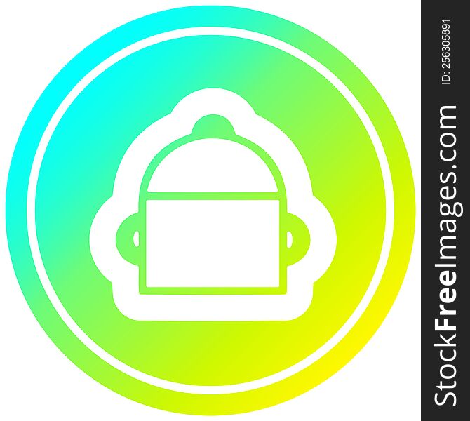 Cooking Pot Circular In Cold Gradient Spectrum