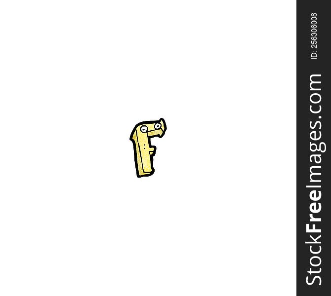 cartoon letter f with eyes