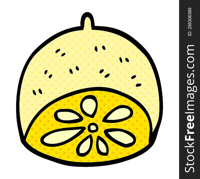 cartoon doodle lemon fruit