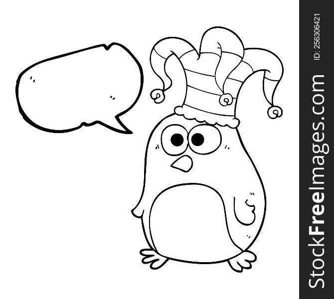 freehand drawn speech bubble cartoon funny bird