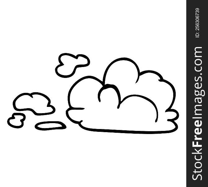 line drawing cartoon fluffy white clouds