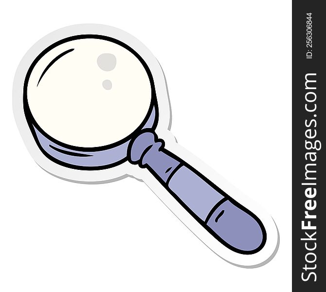 Sticker Cartoon Doodle Of A Magnifying Glass
