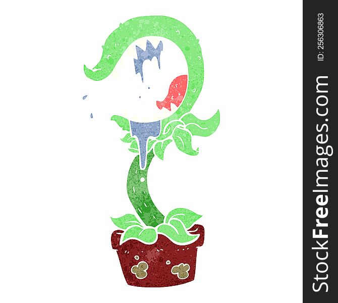 Retro Cartoon Carnivorous Plant