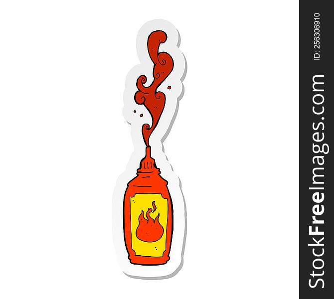 sticker of a cartoon hot sauce
