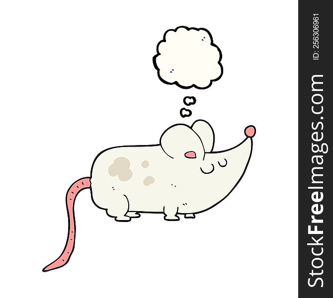 Cute Thought Bubble Cartoon Mouse