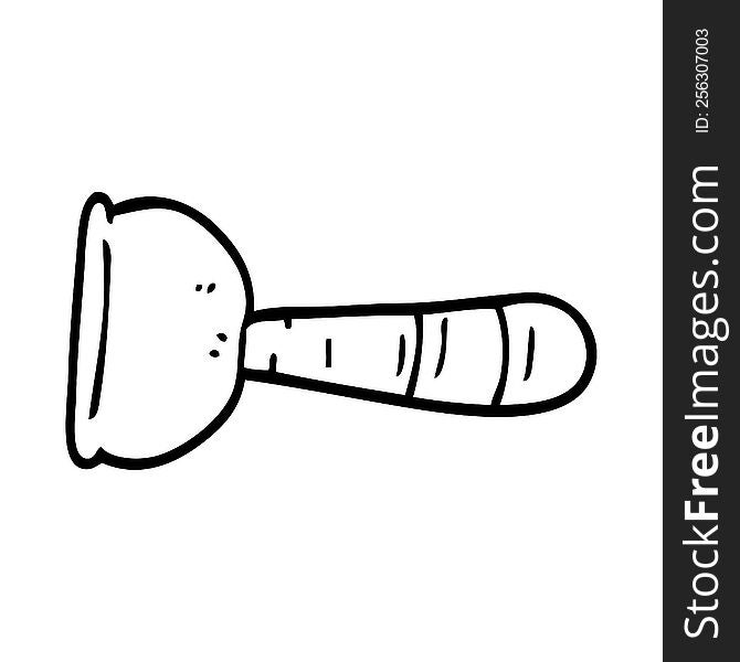 Line Drawing Cartoon Toilet Plunger