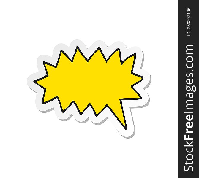 Sticker Of A Cartoon Simple Shout Bubble Doodle