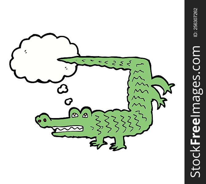 Cartoon Crocodile With Thought Bubble