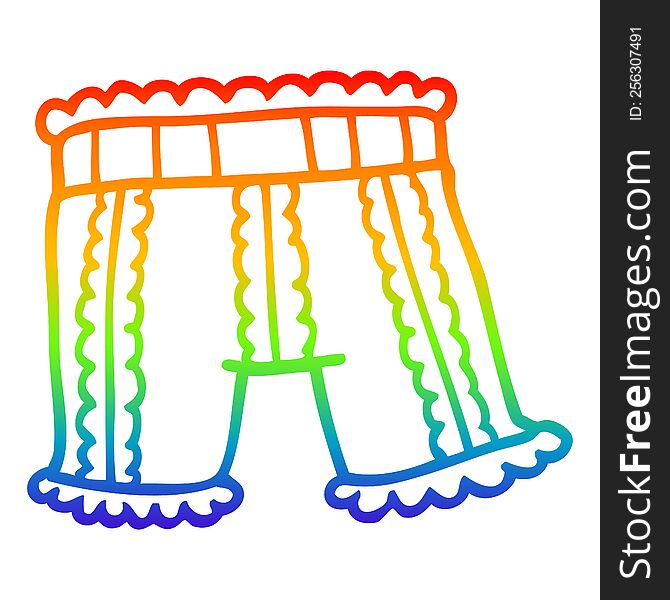 rainbow gradient line drawing of a cartoon underwear