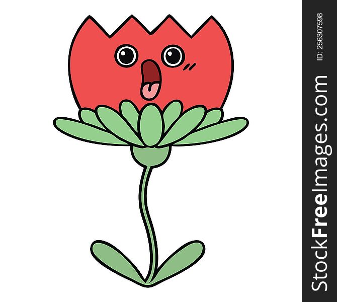 cute cartoon of a flower. cute cartoon of a flower