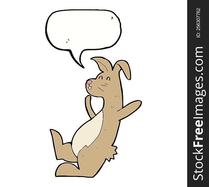 Cartoon Hare With Speech Bubble
