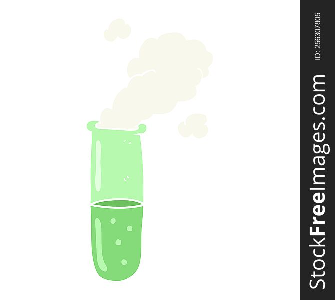 Flat Color Illustration Of A Cartoon Science Test Tube