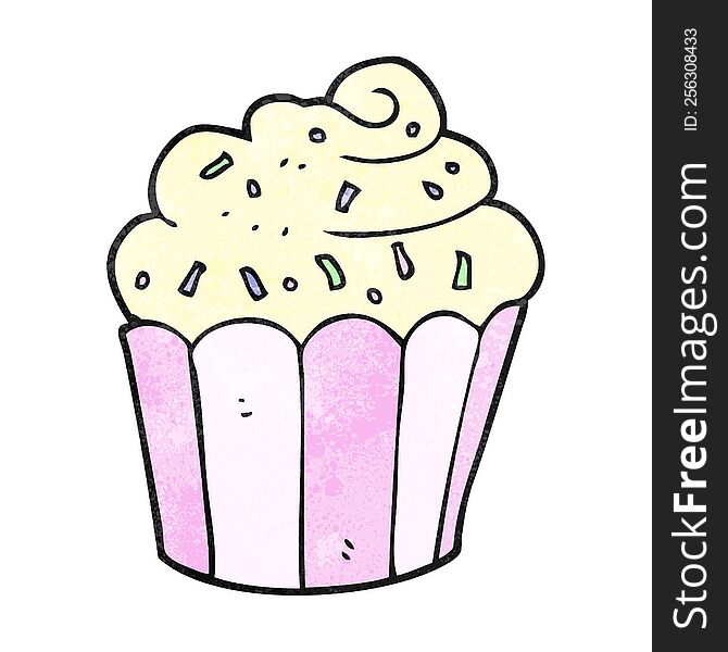 Textured Cartoon Cupcake