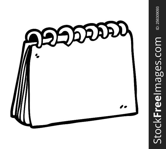 line drawing cartoon blank calendar